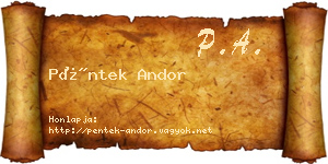 Péntek Andor névjegykártya